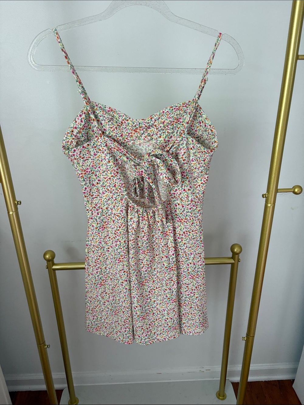 RSQ White Floral Print Spaghetti-Strap Dress - Picture 3 of 3